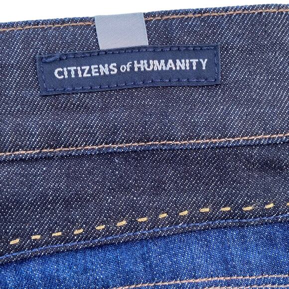 New Citizens Of Humanity Women's Dark Wash A-Line Denim Mini Skirt Size 27 - Picture 6 of 13